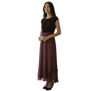 Vintage Talbots Elegant Asymmetrical Dress in Deep Purple size 16P
